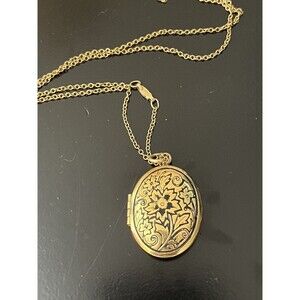 Vintage L.S. CO Louis Stern Picture Locket 12K Gold Filled Artistry Figaro Chain